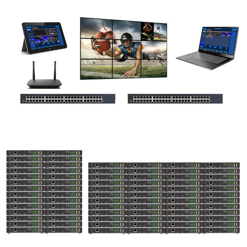 4K 30 Hz 28x48 AV Over IP POE Matrix Switch