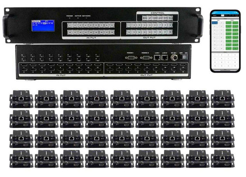 4K 18x36 (18x18x2) HDMI Matrix Switcher with 36-4K Separate HDMI Baluns