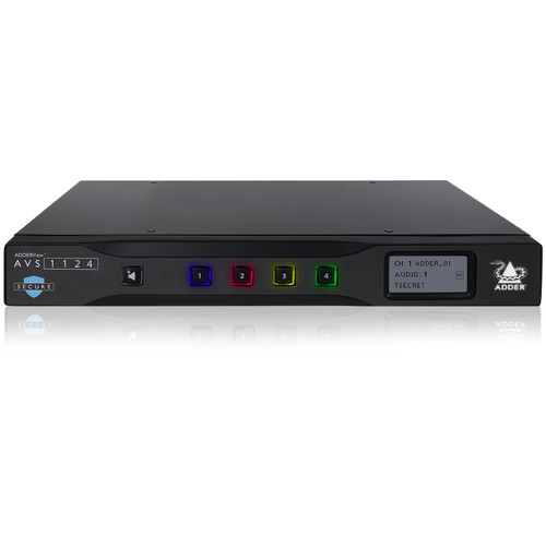 Adder AVS-1124 Secure 4-Port Multi-Viewer Switch with UHD 4K Video Output