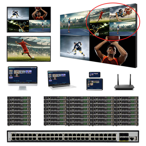 4K 30 Hz 8x32 POE HDMI Over LAN Matrix Switch w/Real Time iPad Video Preview & Video Walls