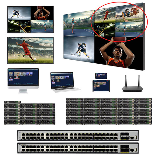 4K 30 Hz 25x50 POE HDMI Over LAN Matrix Switch w/Real Time iPad Video Preview & Video Walls