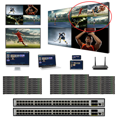 4K 30 Hz 26x48 POE HDMI Over LAN Matrix Switch w/Real Time iPad Video Preview & Video Walls