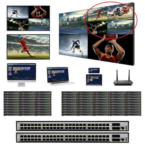 4K 30 Hz 30x50 POE HDMI Over LAN Matrix Switch w/Real Time iPad Video Preview & Video Walls