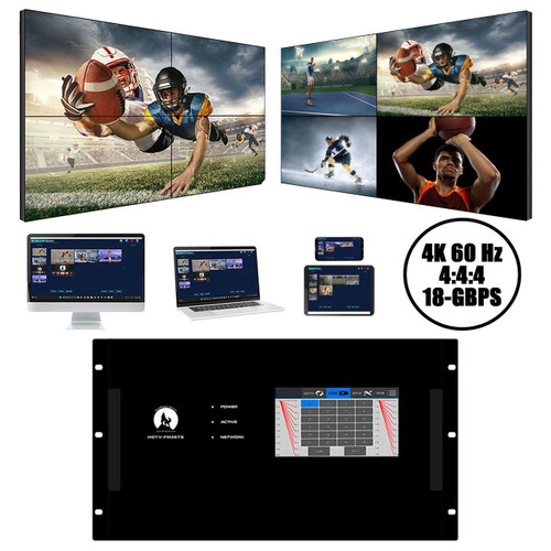 8x24 4K 60 Hz Seamless HDMI Matrix Switch with Video Walls & Scaling