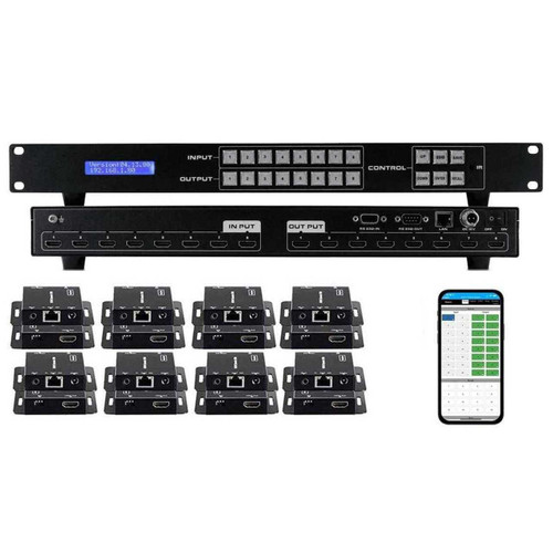 Sports Bar 1080p 8x8 HDMI Matrix Switch with 8-Separate HDMI Baluns to 125 feet