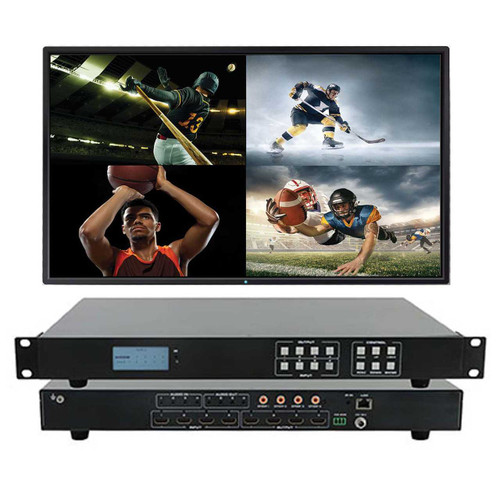 Sports Bar 4K 60 Hz Seamless 4x4 HDMI Matrix Switch with Video Wall Processing