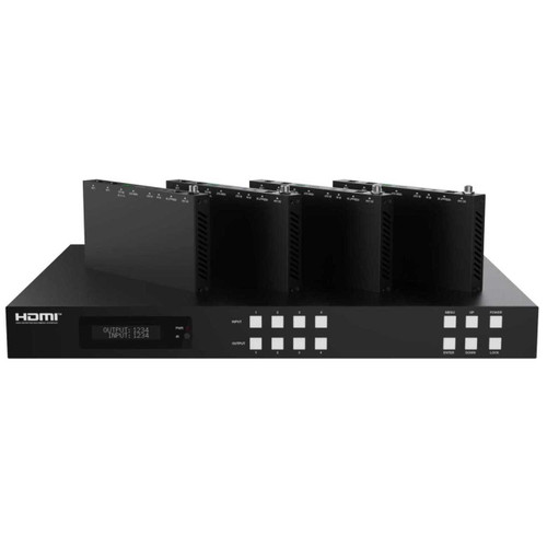 Sports Bar 4K 60 Hz 4x4 HDMI HDBaseT Matrix Switch over CAT6 to 400 feet