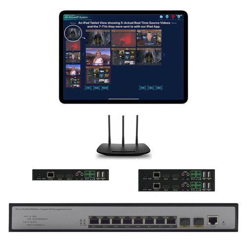 1x2 4K 30 Hz POE HDMI Over LAN Splitter w/Real Time iPad Video Preview