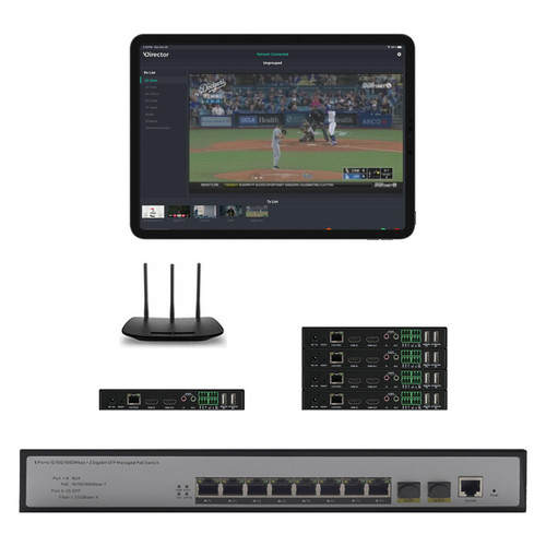 1x4 4K 30 Hz POE HDMI Over LAN Splitter w/Real Time iPad Video Preview