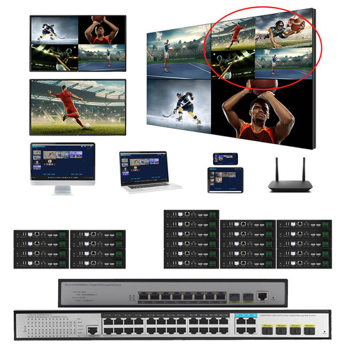 8x16 4K 60 Hz HDMI Over LAN Matrix Switch with Real Time iPad Video Preview & Video Walls