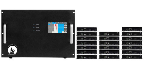 4K 1x20 HDBaseT Splitter w/20-HDBaseT Receivers & Output Control to <i>220'</i>