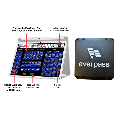 WolfPadLite EverPass, DISH, DirecTV & Cable Box Tablet TV Control System
