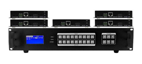 4K 1x5 HDMI HDBaseT Splitter w/5-HDBaseT Receivers & Out Control to <i>330'</i>