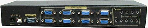 1X8 VGA Splitter with Audio - 2048 x 1536 resolution to 100M