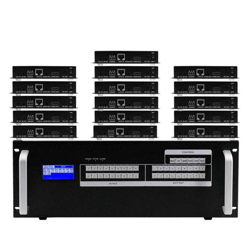 WolfPack 4K 30 Hz 14x16 HDMI Matrix HDBaseT Switcher w/16-HDBaseT Receivers & Apps