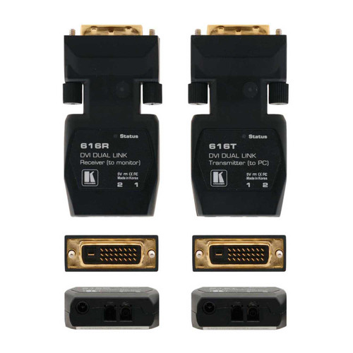 Kramer 616R/T Dual Link DVI Extender Transmitter and Receiver over Ultra-Reach MM Fiber