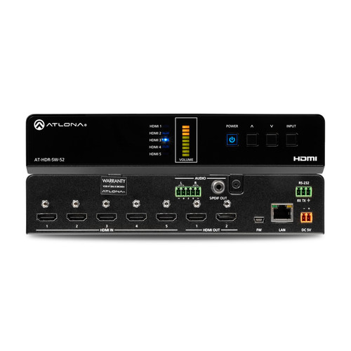 Atlona AT-HDR-SW-52 4K HDR 5×2 HDMI Matrix Switcher