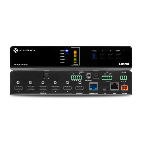 Atlona AT-HDR-SW-52ED 4K HDR 5×2 HDMI Matrix Switcher With HDMI & HDBaseT Outputs