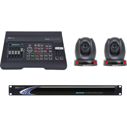 Datavideo Autocast Pro Voice-Tracking Kit With VoiceTRX50, 2 PTC-145 Cameras & SE-650 Switcher