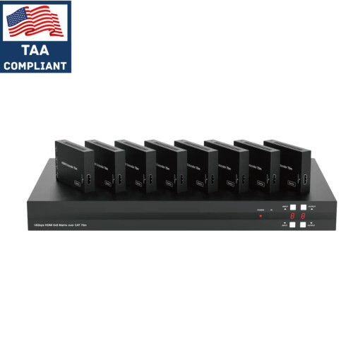 Zenty ZT-494 4K 60Hz 8x8 HDMI Matrix Extender 230ft with IR Matrix - TAA-compliant