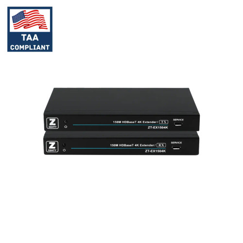 Zenty ZT-497 4K 60Hz 4:4:4 HDBaseT HDMI Extender over Cat5e/6 (394ft | 492ft) - TAA-compliant