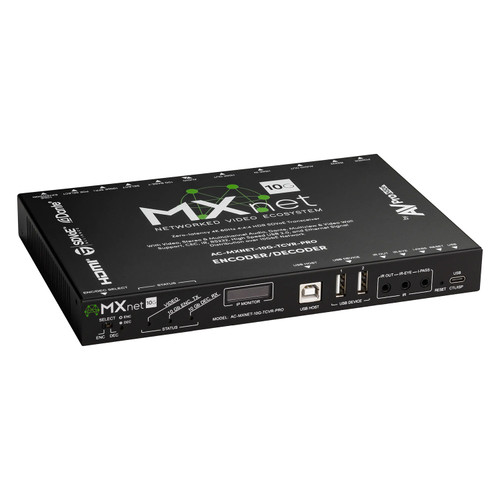 AVPro Edge AC-MXNET-10G-TCVR-PRO MXnet 10G SDVoE Transceiver with Icron Technologies, the ExtremeUSB® and Dante