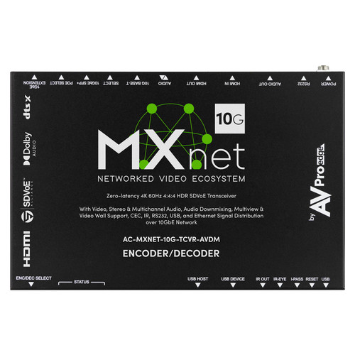 AVPro Edge AC-MXNET-10G-TCVR-AVDM MXnet 10G SDVoE Transceiver with Downmixing