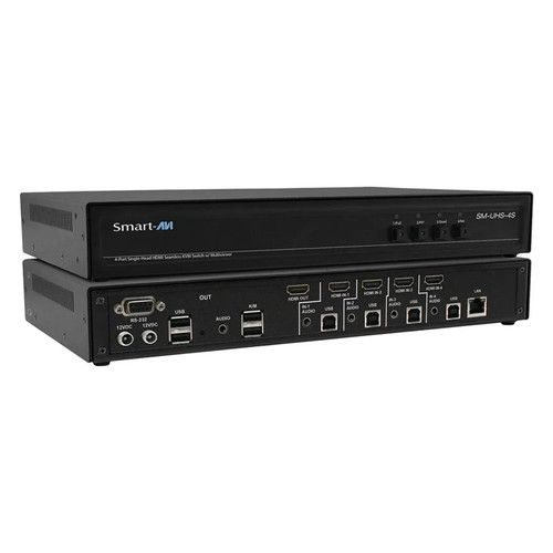 Smart-AVI SM-UHS-4S-S 4-Port Ultra-HD Seamless HDMI KVM Switch with Multiviewer