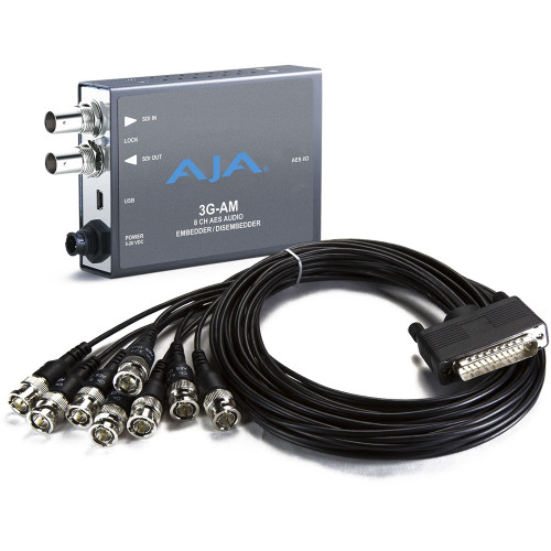 AJA 3G-AM-BNC 8-Channel AES Embedder/Disembedder with BNC Breakout Cable