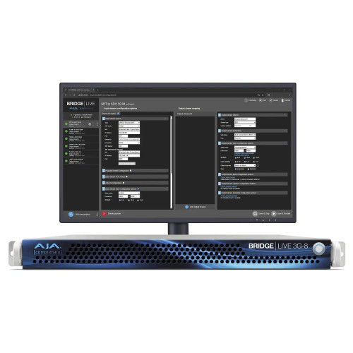 AJA BLVE-3G8-R0 BRIDGE LIVE 3G-8 Turnkey System with 1 RU Appliance + 8 Bidirectional 3G-SDI I/O