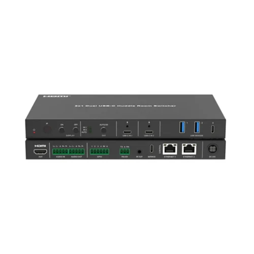DVDO USBC-PS-21-XL 4K 2x1 Presentation Switcher with USB-C Inputs, Audio Input & Output, 2 LAN Ports