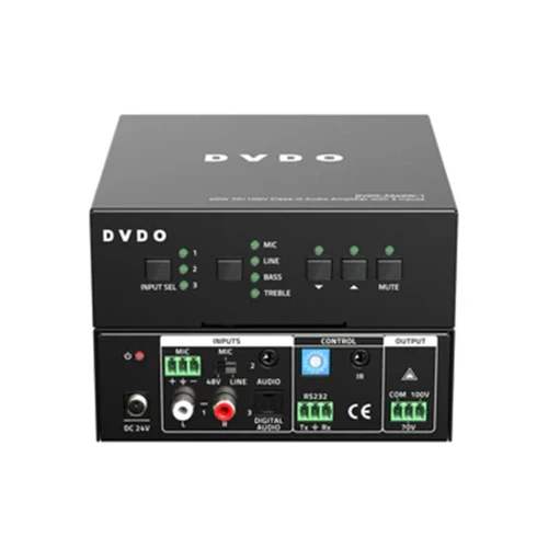 DVDO AA40W-1 40W 70/100V Class-D Audio Amplifier with 3 Inputs