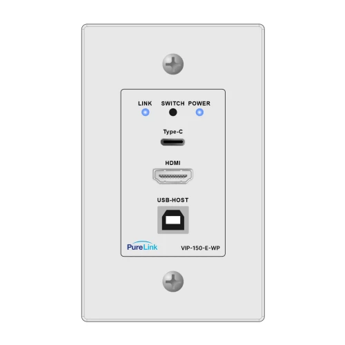 PureLink VIP-150-E-WP Full HD HDMI & USB/KVM over IP with PoE & MultiView, USB-C HDMI Awitching – Wall Plate