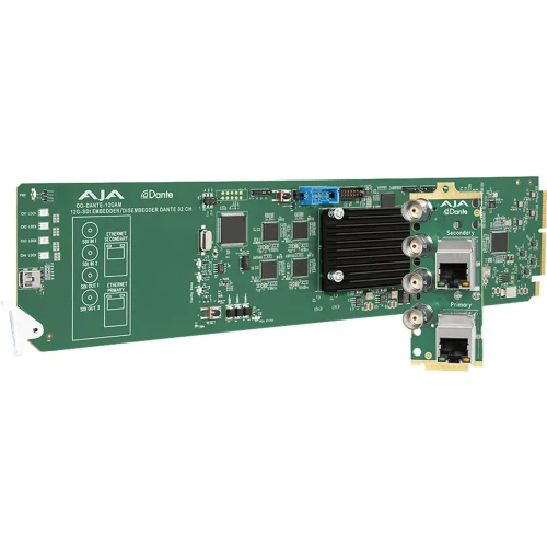 AJA OG-DANTE-12GAM openGear 12G-SDI/DANTE 64-Channel AoIP Embedder/Disembedder
