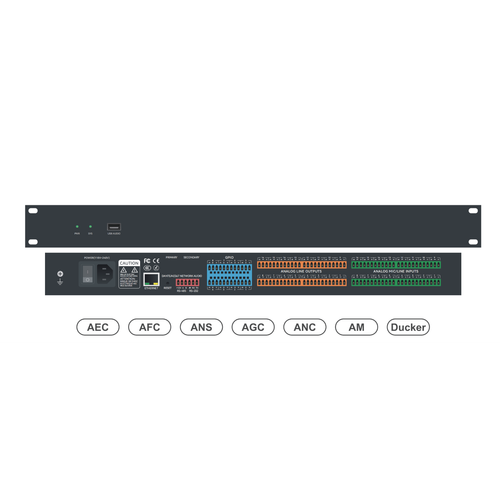 WolfPack 16x16 Audio Processor with TCP/IP, RS232 Control, USB Audio Input