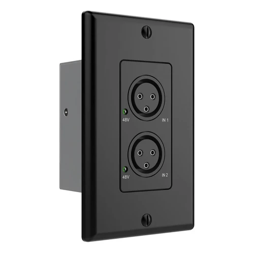 Turtle AV TAV-XLRWP-IN-US-B Dual Analog XLR Input to Dante Wall Plate (US, Black)