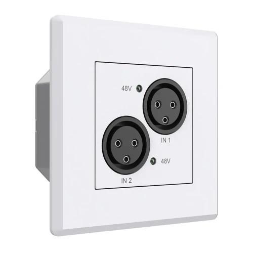 Turtle AV TAV-XLRWP-IN-EU-W Dual Analog XLR Input to Dante Wall Plate (EU, White)