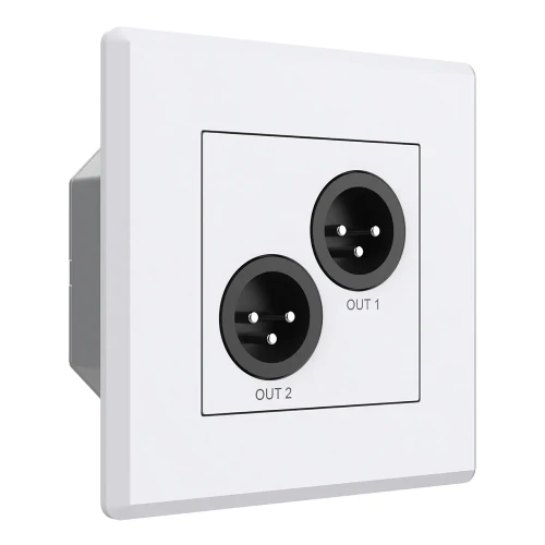 Turtle AV TAV-XLRWP-OUT-EU-B Dante to Dual Analog XLR Output Wall Plate (EU, Black)