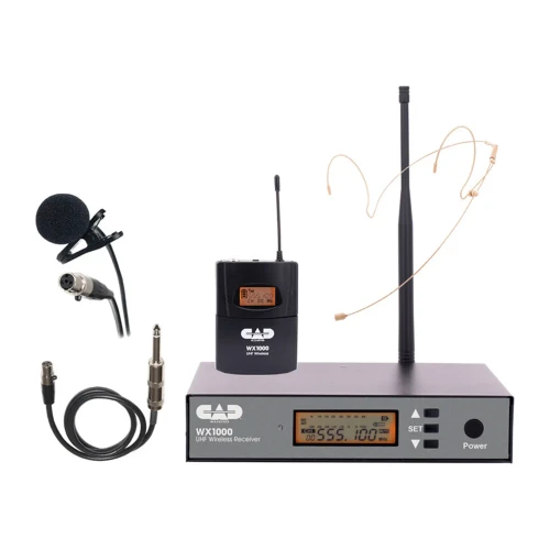 CAD Audio WX1000BP Wireless Bodypack Microphone System with Lavalier, Headset, and Guitar Cable (510 to 570 MHz)