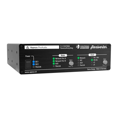 Appsys ProAudio FLX-RAVENNA 2-Port RAVENNA-to-Anything Converter with 64x64ch Built-In RAVENNA Port - ST2110 & AES67