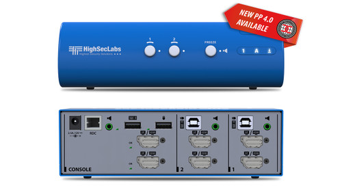 Kramer DK22PH-4 2-Port Dual-Head Secure KVM Switch - original manufacturer image