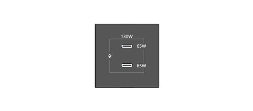 Kramer MC-2C130W Dual USB-C Charging Module - Black - original manufacturer image