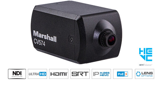 Marshall CV574 Miniature UHD NDI HX3 and HDMI Camera