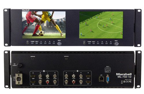 Marshall ML-702-V2 Dual 7-inch 3RU Rack Monitor
