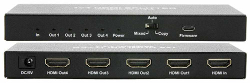 1x4 HDMI Splitter HDCP2.2 4Kx2K@60Hz 4:4:4 18G HDR EDID