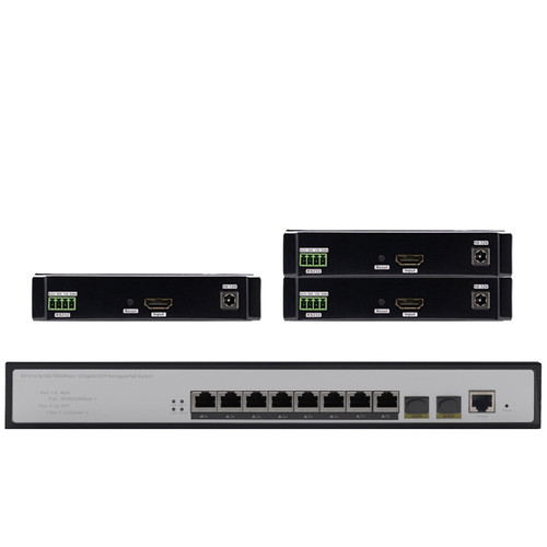 4K 30 Hz 1x2 HDMI over IP POE Splitter