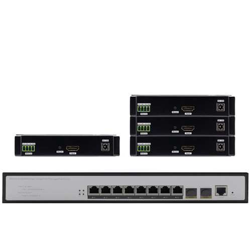 4K 30 Hz 1x3 HDMI over IP POE Splitter