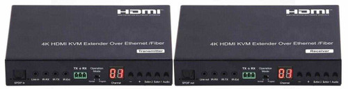 4K 2x2 HDMI via LAN/Fiber w/Remote IR, Separate Audio & VideoWall