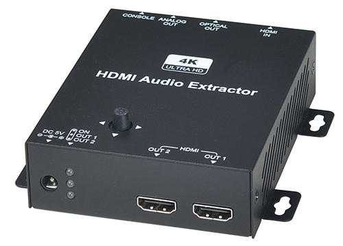 4K 1x2 HDMI Splitter with Audio Extractor & Up Down Scaler
