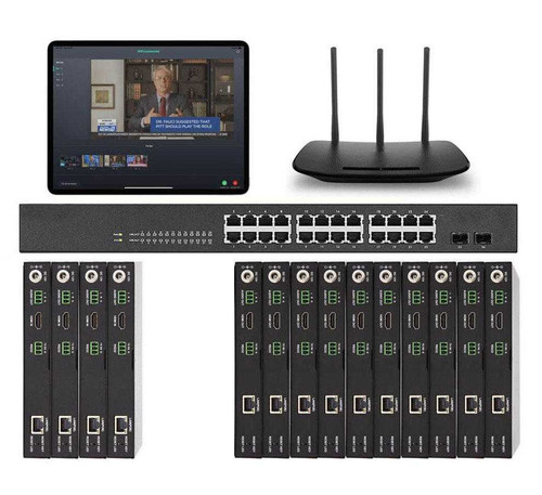 POE 4x10 HDMI Over IP Matrix Switcher w/Real Time iPad Video Preview